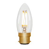 Zico C35 LED Filament Candle Bulb B22 4W 2200K Soft Warm 320lm Dimmable Clear | 30W Equivalent | CRI 95